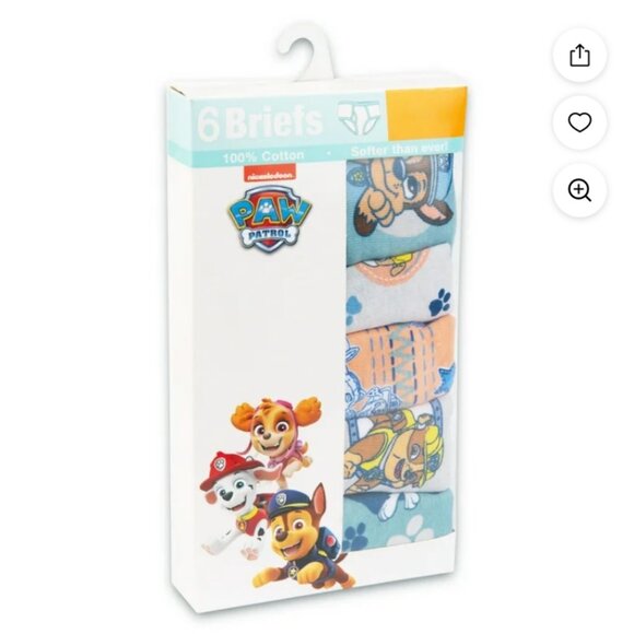 Paw Patrol Toddler Boy Briefs 6-Pack - Picture 1 of 5